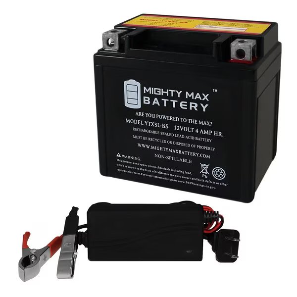 Replacement Battery Compatible with Power Source GTX5L-BS With 12V 1Amp Charger, Mighty Max Battery, Mfr#: MAX3986961